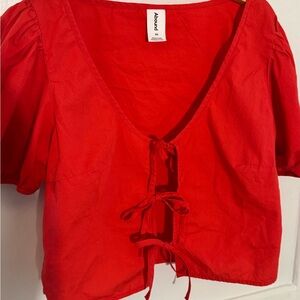 Abound Scarlet Tie-Front Blouse